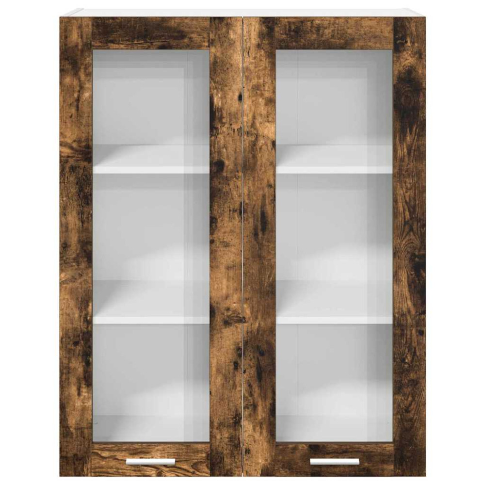 Produktbild för Hängande skåp med dörr Rökt ek 80 x 31 x 100 cm Konstruerat trä