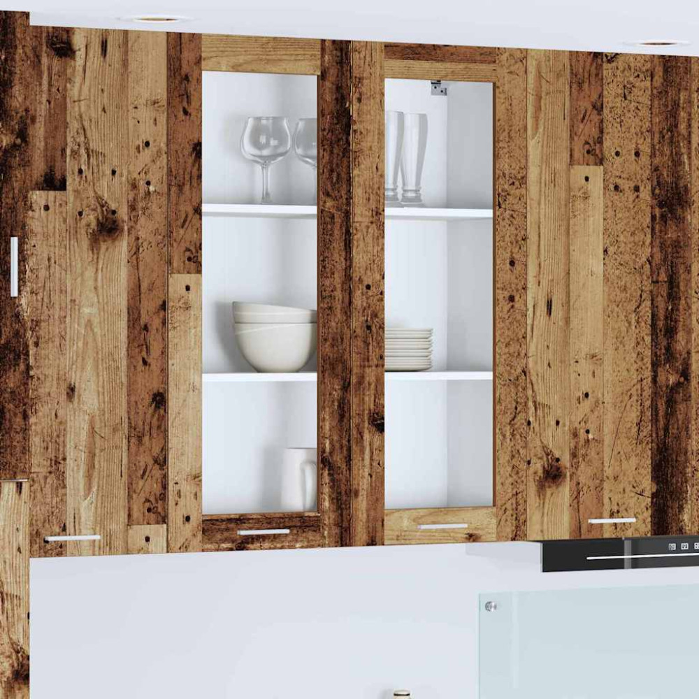 Produktbild för Hängande skåp Gammalt trä 80 x 31 x 100 cm Konstruerat trä