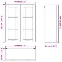 Produktbild för Hängande skåp Artisan Ek 80 x 31 x 100 cm Konstruerat trä
