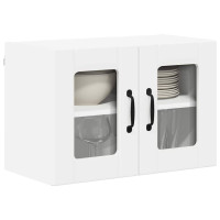 Produktbild för Väggglasförråd LUCCA 2 pcs Vit 60 x 31 x 40 cm Konstruerat trä