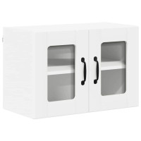 Produktbild för Väggglasförråd LUCCA 2 pcs Vit 60 x 31 x 40 cm Konstruerat trä