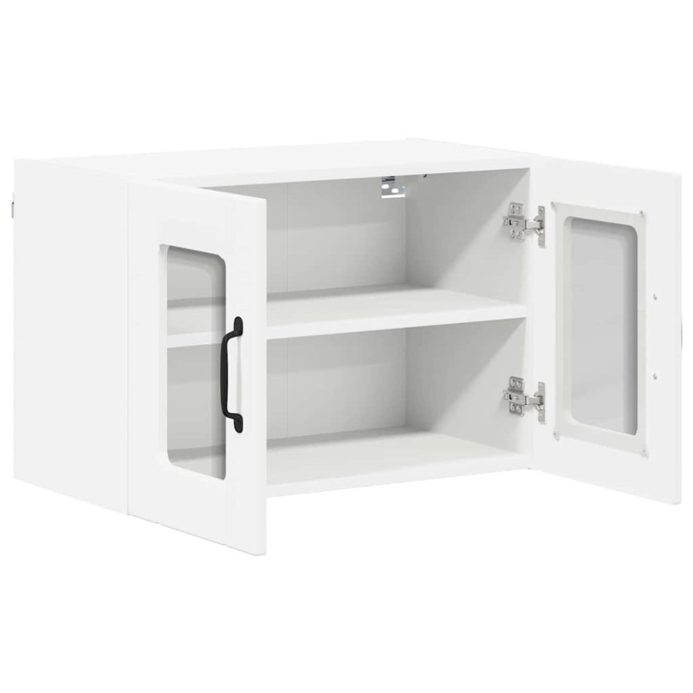 Produktbild för Väggglasförråd LUCCA 2 pcs Vit 60 x 31 x 40 cm Konstruerat trä