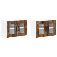 Produktbild för Väggglasförråd LUCCA 2 pcs Rökt ek 60 x 31 x 40 cm