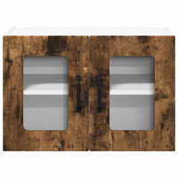 Produktbild för Väggglasförråd LUCCA 2 pcs Rökt ek 60 x 31 x 40 cm