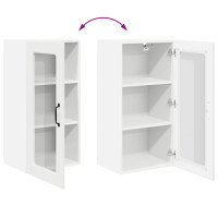 Produktbild för Väggglasförråd LUCCA 2 pcs Vit högglans 40 x 31 x 80 cm