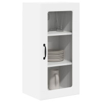 Produktbild för Väggglasförråd LUCCA 2 pcs Vit högglans 40 x 31 x 80 cm