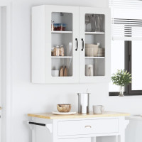 Produktbild för Väggglasförråd LUCCA 2 pcs Vit högglans 40 x 31 x 80 cm