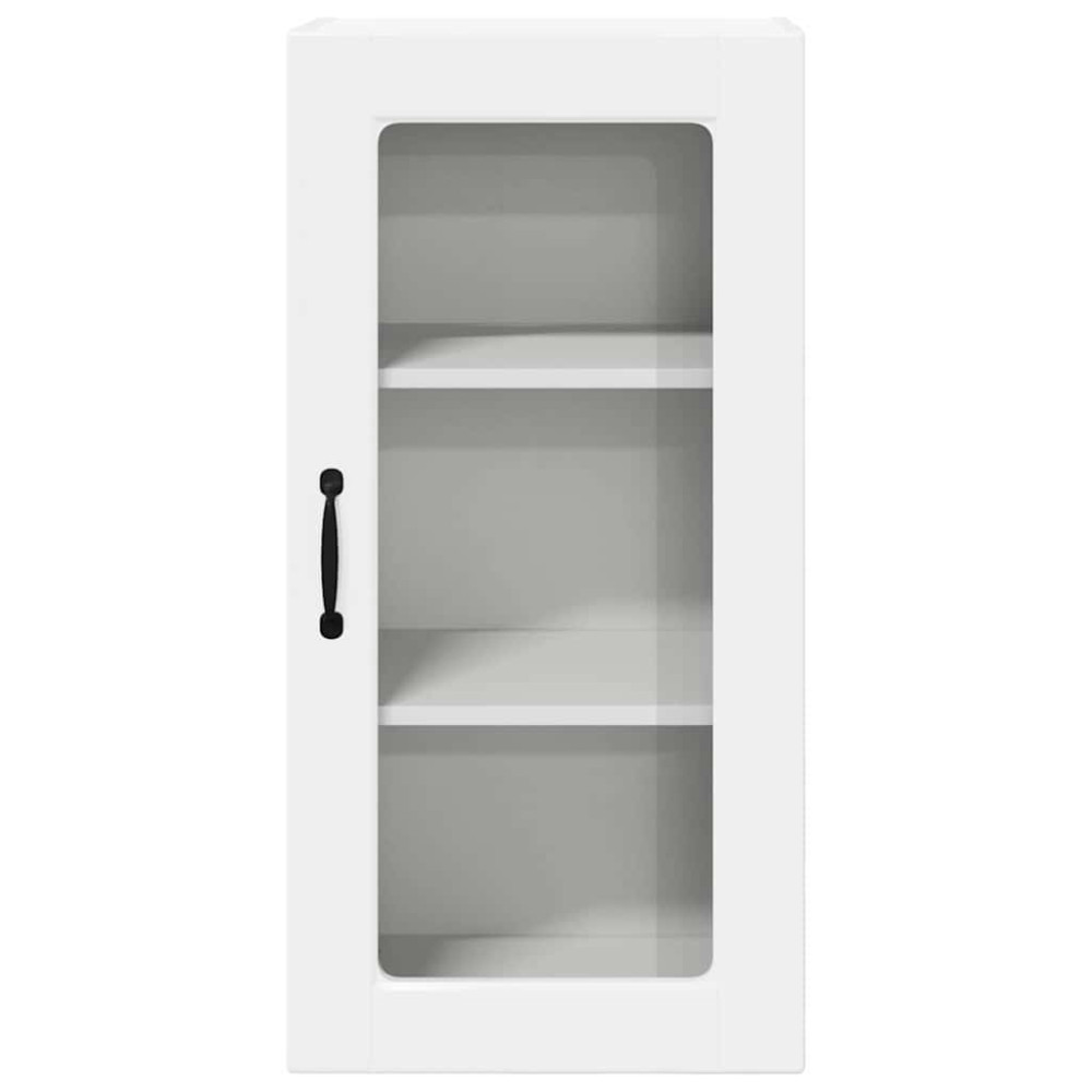 Produktbild för Väggglasförråd LUCCA 2 pcs Vit högglans 40 x 31 x 80 cm
