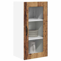 Produktbild för Väggglasförråd LUCCA 2 pcs Gammalt trä 40 x 31 x 80 cm