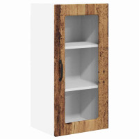 Produktbild för Väggglasförråd LUCCA 2 pcs Gammalt trä 40 x 31 x 80 cm