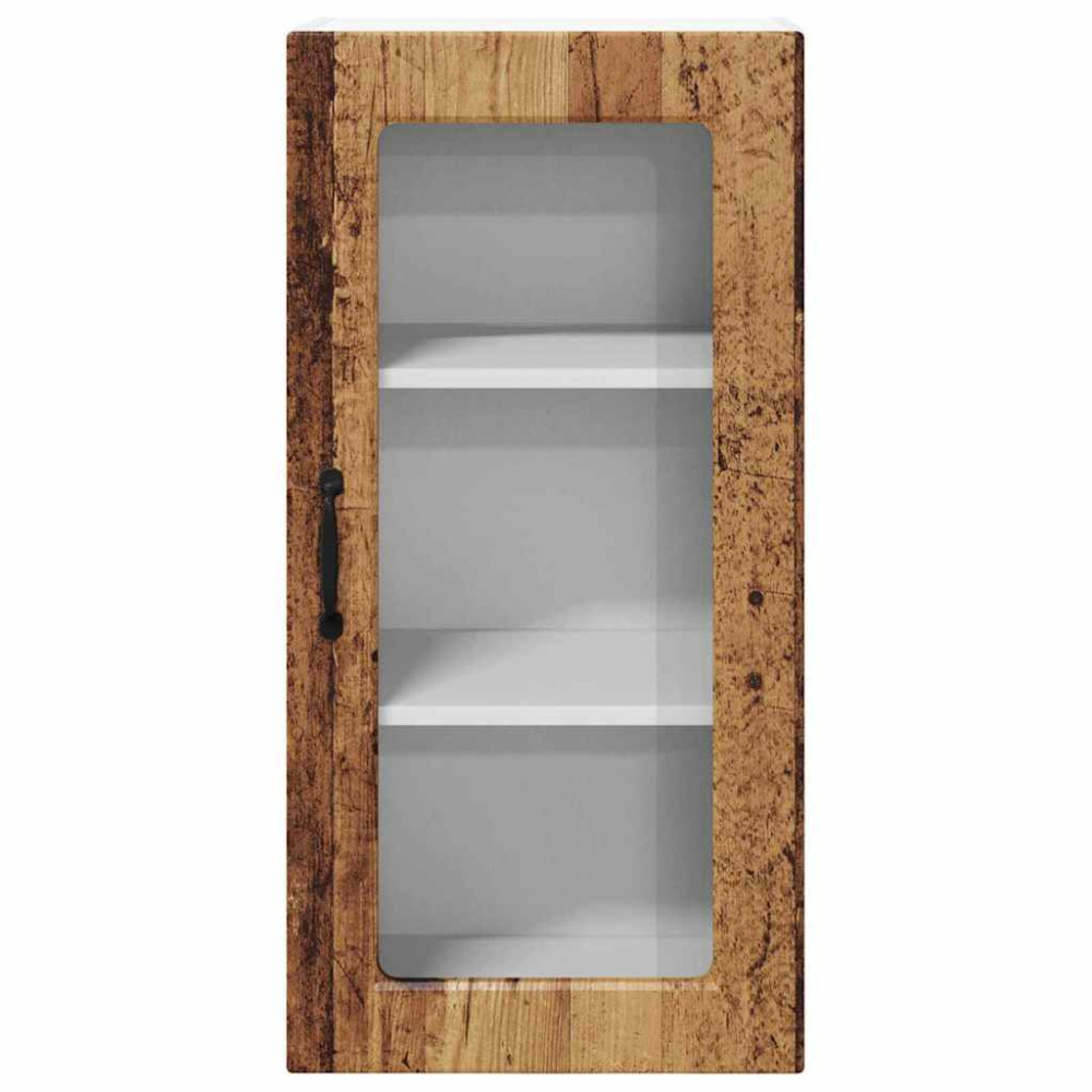 Produktbild för Väggglasförråd LUCCA 2 pcs Gammalt trä 40 x 31 x 80 cm