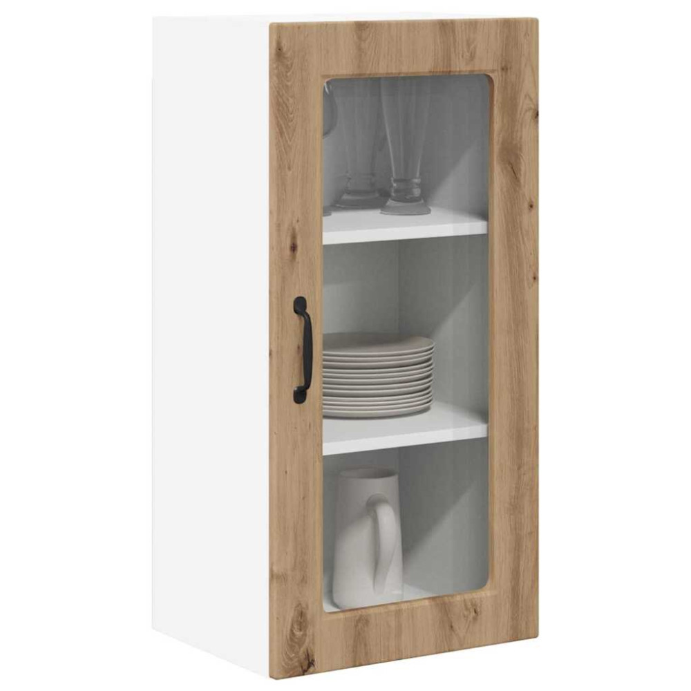 Produktbild för Väggglasförråd LUCCA 2 pcs Artisan-ek 40 x 31 x 80 cm