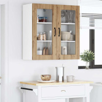 Produktbild för Väggglasförråd LUCCA 2 pcs Artisan-ek 40 x 31 x 80 cm