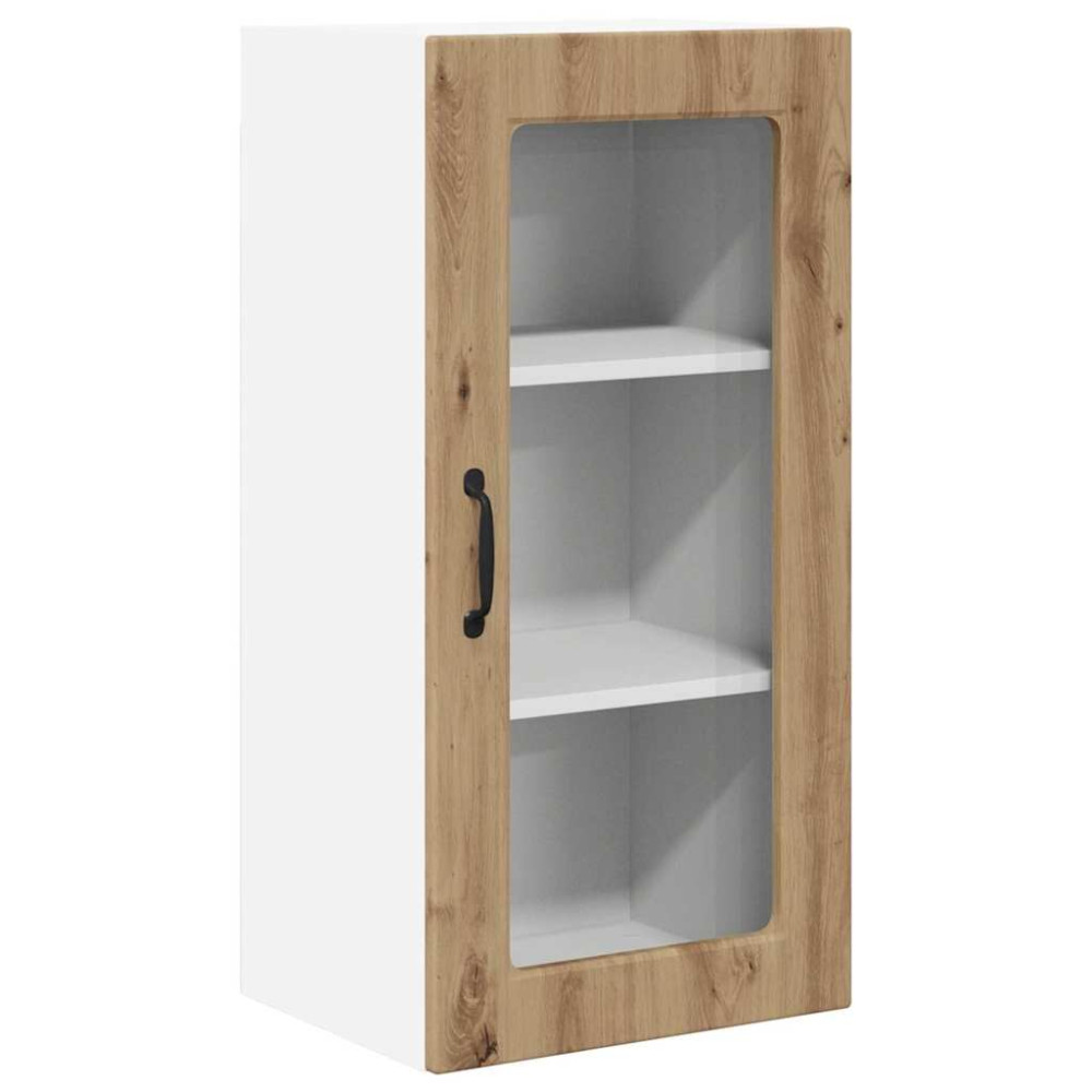 Produktbild för Väggglasförråd LUCCA 2 pcs Artisan-ek 40 x 31 x 80 cm