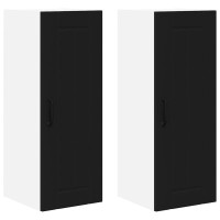 Produktbild för Väggskåp LUCCA 2 pcs Svart 30 x 31 x 80 cm Konstruerat trä