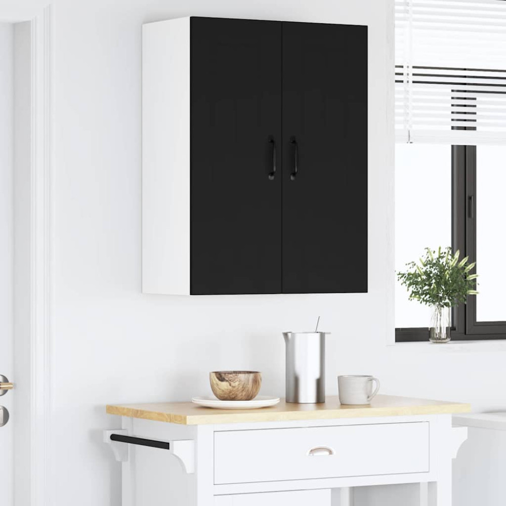 Produktbild för Väggskåp LUCCA 2 pcs Svart 30 x 31 x 80 cm Konstruerat trä