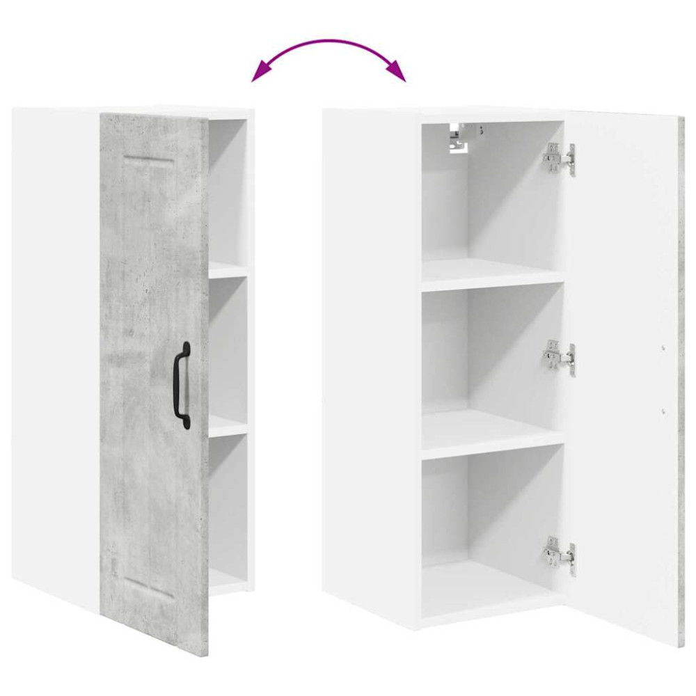 Produktbild för Väggskåp LUCCA Betonggrå 30 x 31 x 80 cm Konstruerat trä