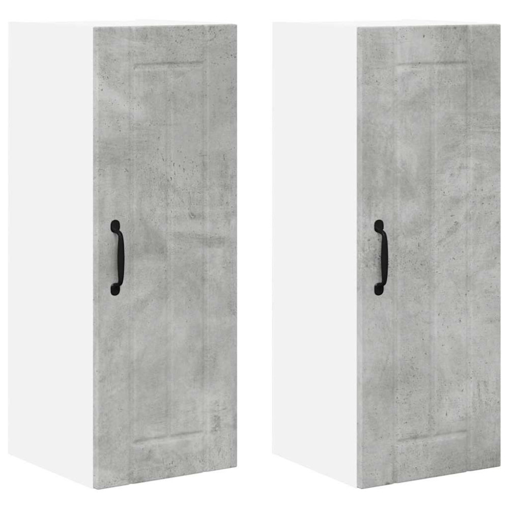 Produktbild för Väggskåp LUCCA 2 pcs Betonggrå 30 x 31 x 80 cm Konstruerat trä