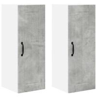 Produktbild för Väggskåp LUCCA 2 pcs Betonggrå 30 x 31 x 80 cm Konstruerat trä