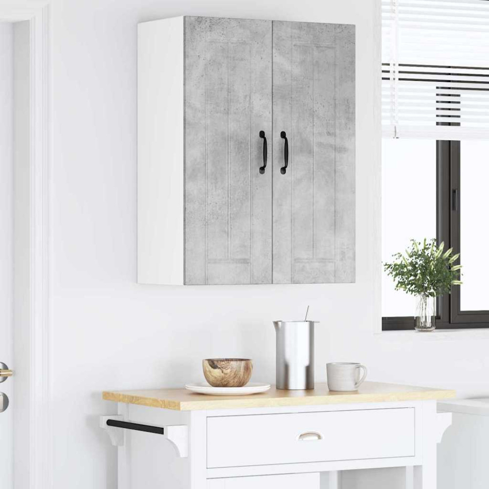 Produktbild för Väggskåp LUCCA 2 pcs Betonggrå 30 x 31 x 80 cm Konstruerat trä