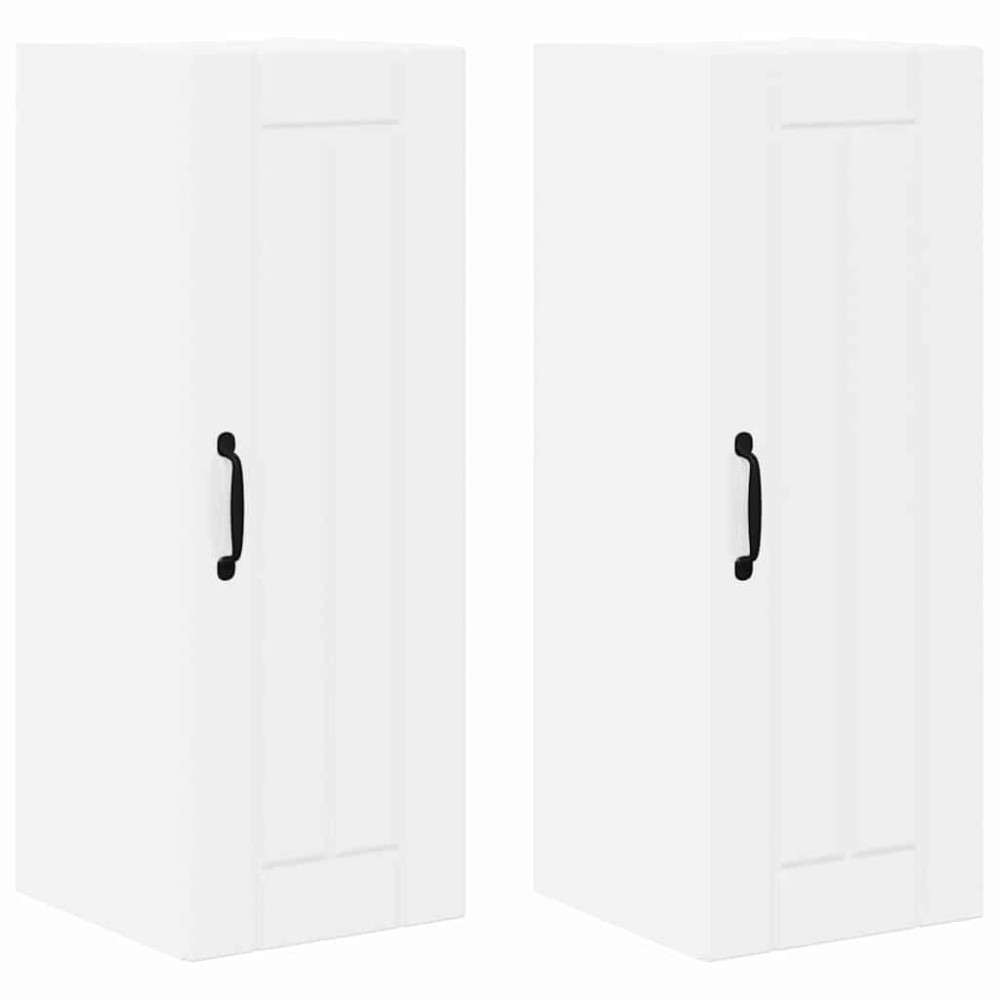 Produktbild för Väggskåp LUCCA 2 pcs Vit högglans 30 x 31 x 80 cm