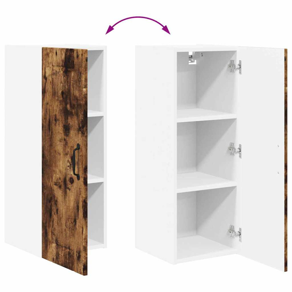 Produktbild för Väggskåp LUCCA Rökt ek 30 x 31 x 80 cm Konstruerat trä