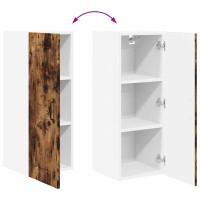 Produktbild för Väggskåp LUCCA Rökt ek 30 x 31 x 80 cm Konstruerat trä