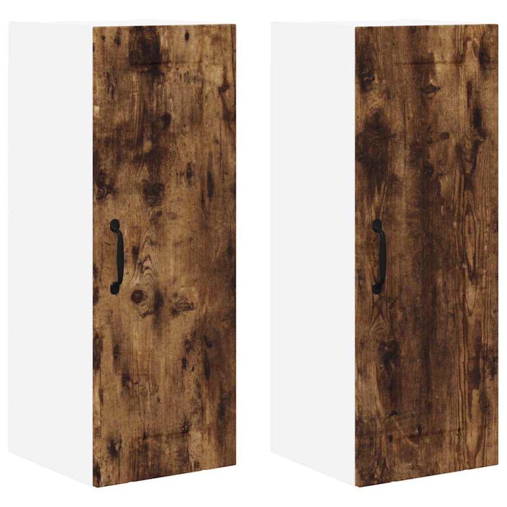 Produktbild för Väggskåp LUCCA 2 pcs Rökt ek 30 x 31 x 80 cm Konstruerat trä