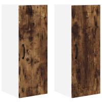 Produktbild för Väggskåp LUCCA 2 pcs Rökt ek 30 x 31 x 80 cm Konstruerat trä