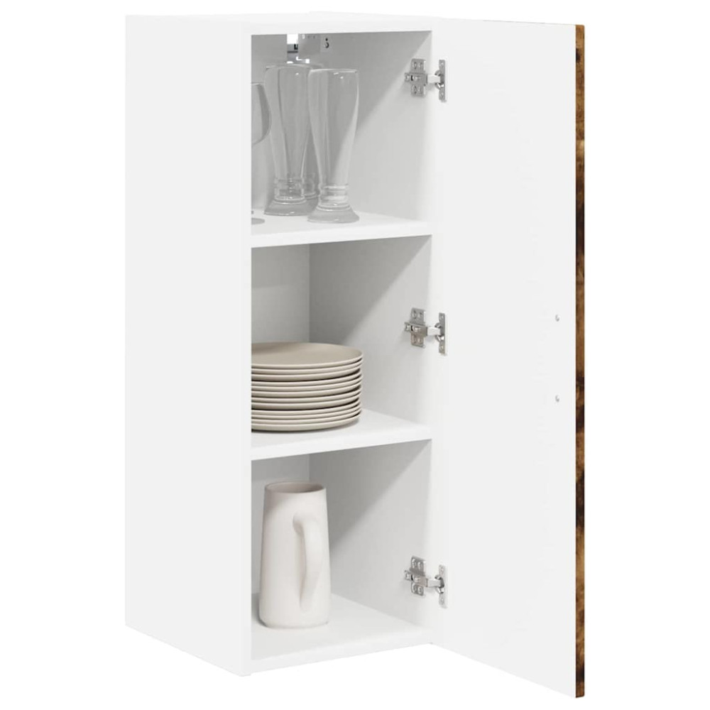 Produktbild för Väggskåp LUCCA 2 pcs Rökt ek 30 x 31 x 80 cm Konstruerat trä