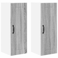 Produktbild för Väggskåp LUCCA 2 pcs Grå sonoma-ek 30 x 31 x 80 cm