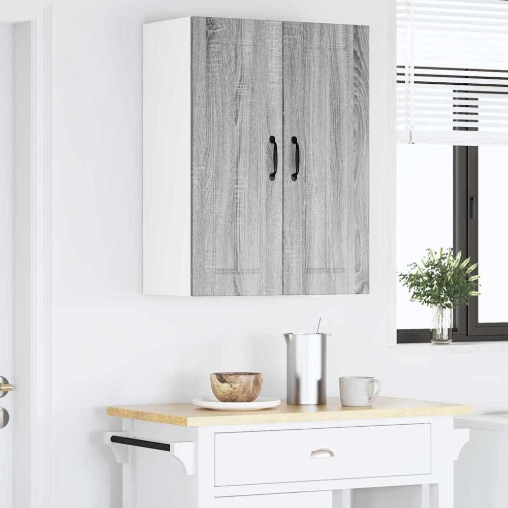 Produktbild för Väggskåp LUCCA 2 pcs Grå sonoma-ek 30 x 31 x 80 cm