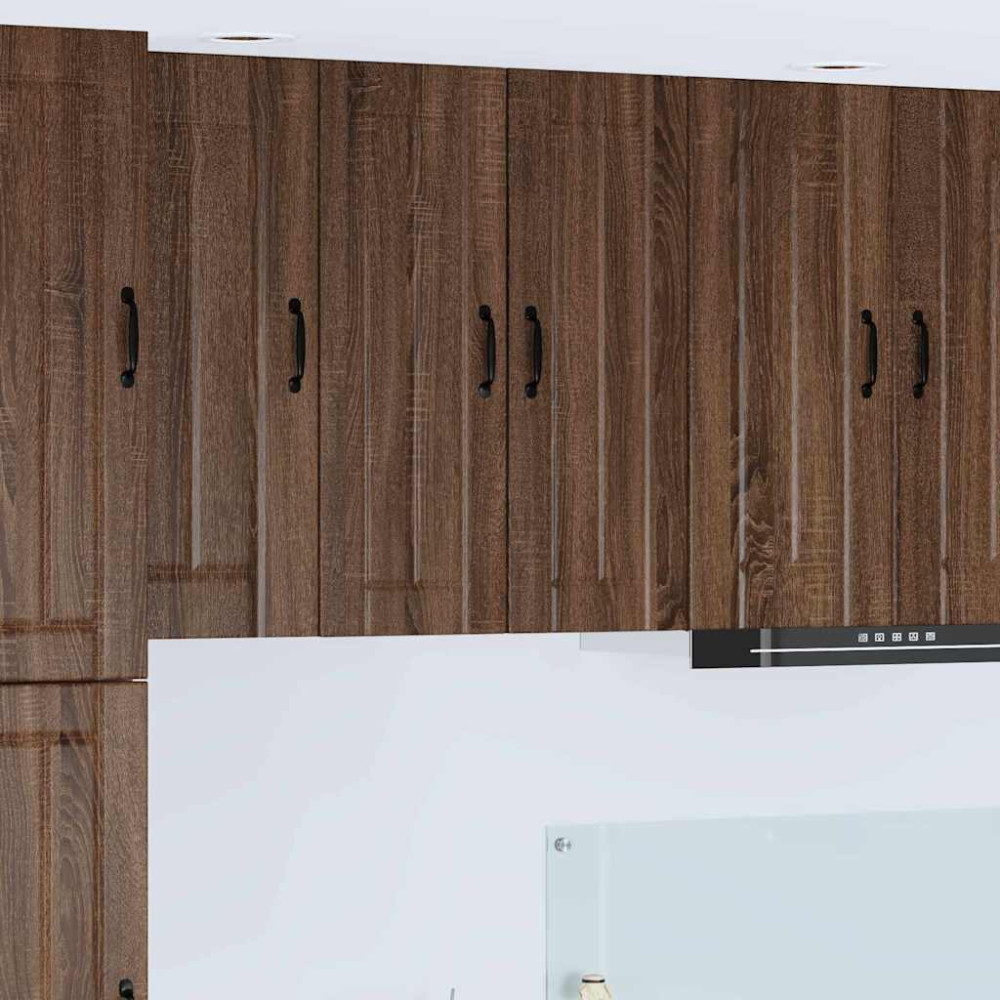 Produktbild för Väggskåp LUCCA 2 pcs Brun ek 30 x 31 x 80 cm Konstruerat trä