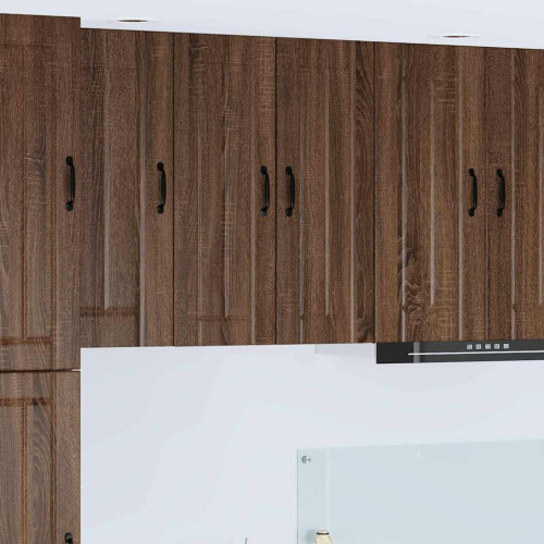 vidaXL Väggskåp LUCCA 2 pcs Brun ek 30 x 31 x 80 cm Konstruerat trä