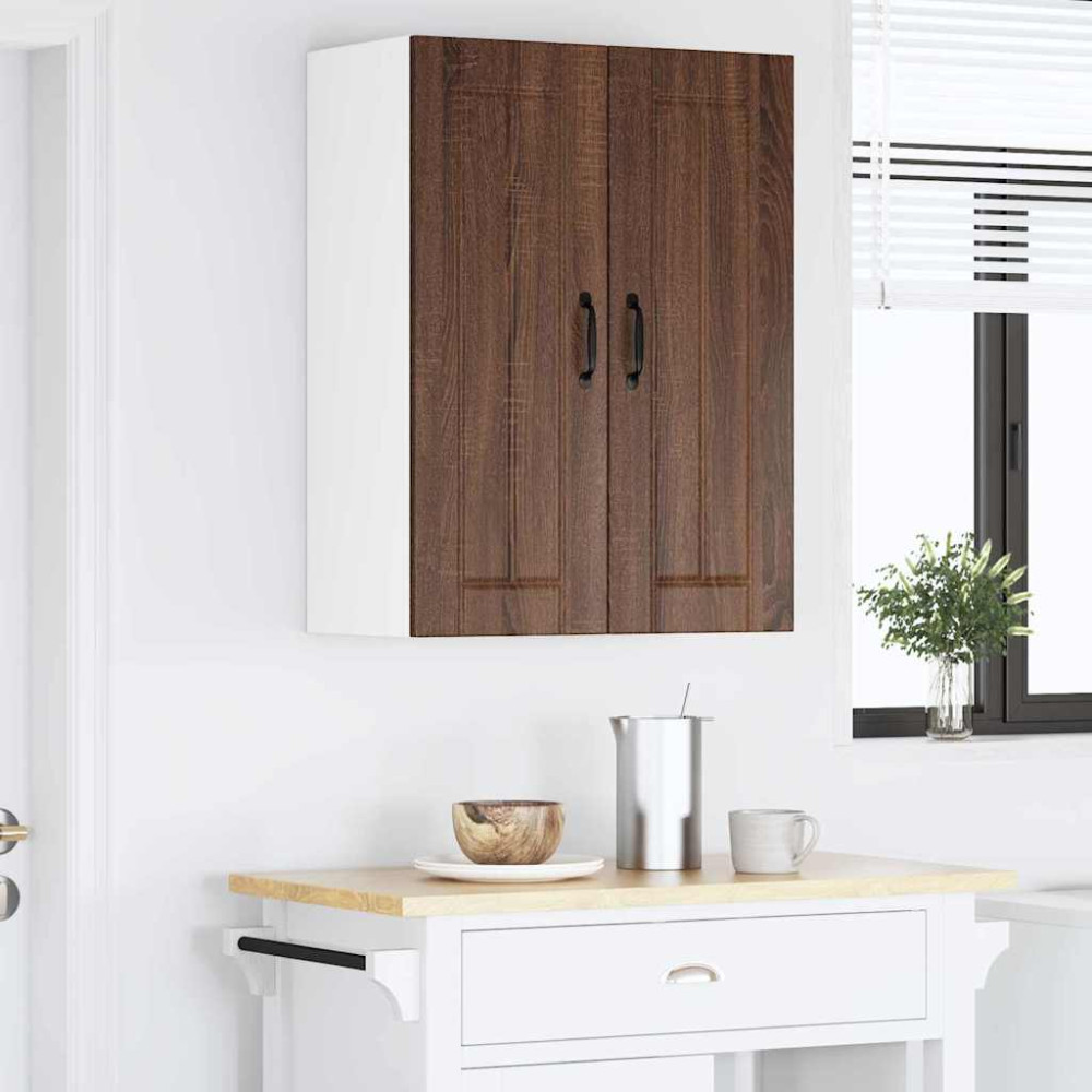 Produktbild för Väggskåp LUCCA 2 pcs Brun ek 30 x 31 x 80 cm Konstruerat trä