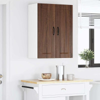 Produktbild för Väggskåp LUCCA 2 pcs Brun ek 30 x 31 x 80 cm Konstruerat trä