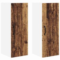 Produktbild för Väggskåp LUCCA 2 pcs Gammalt trä 30 x 31 x 80 cm
