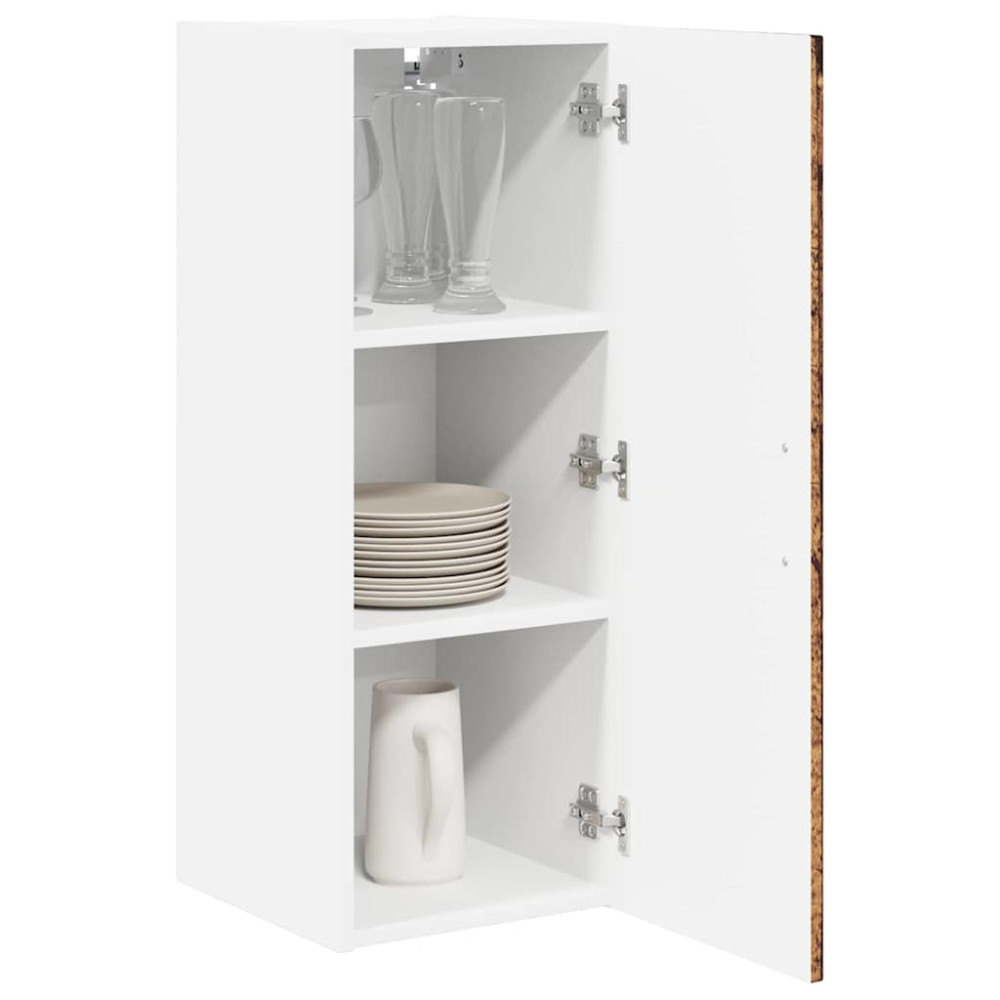Produktbild för Väggskåp LUCCA 2 pcs Gammalt trä 30 x 31 x 80 cm
