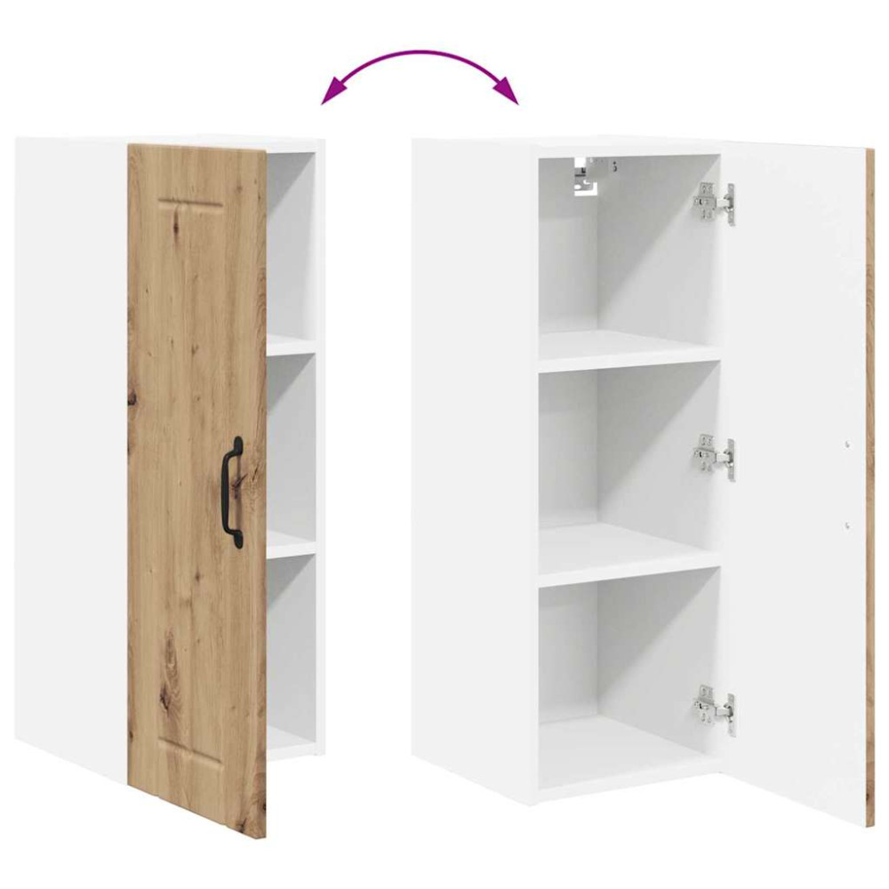 Produktbild för Väggskåp LUCCA 2 pcs Artisan-ek 30 x 31 x 80 cm Konstruerat trä