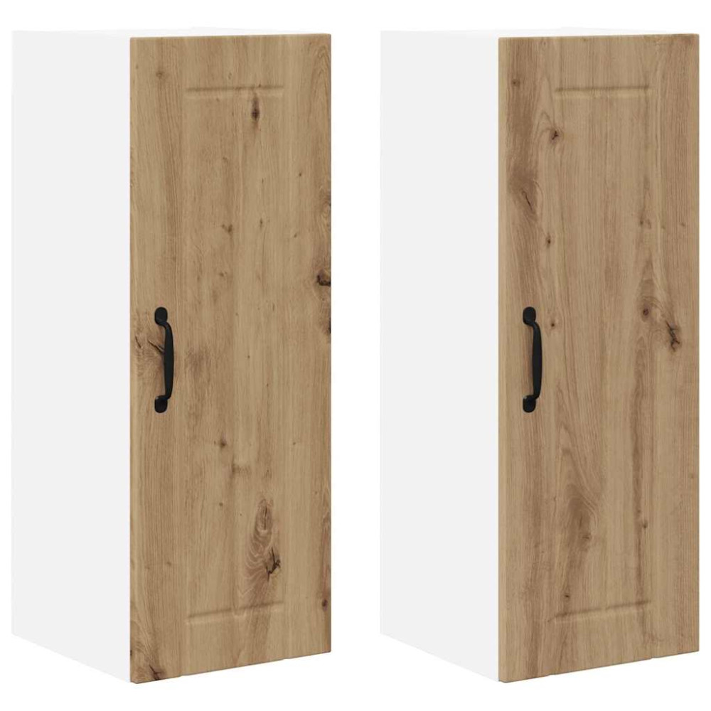 Produktbild för Väggskåp LUCCA 2 pcs Artisan-ek 30 x 31 x 80 cm Konstruerat trä