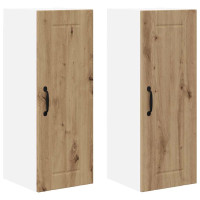 Produktbild för Väggskåp LUCCA 2 pcs Artisan-ek 30 x 31 x 80 cm Konstruerat trä