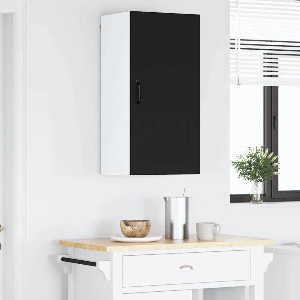 Produktbild för Väggskåp LUCCA Svart 40 x 31 x 80 cm Konstruerat trä