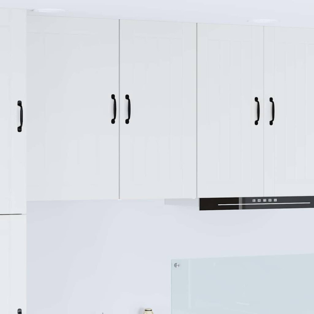 Produktbild för Väggskåp LUCCA Vit högglans 40 x 31 x 80 cm Konstruerat trä