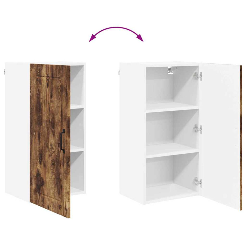 Produktbild för Väggskåp LUCCA Rökt ek 40 x 31 x 80 cm Konstruerat trä