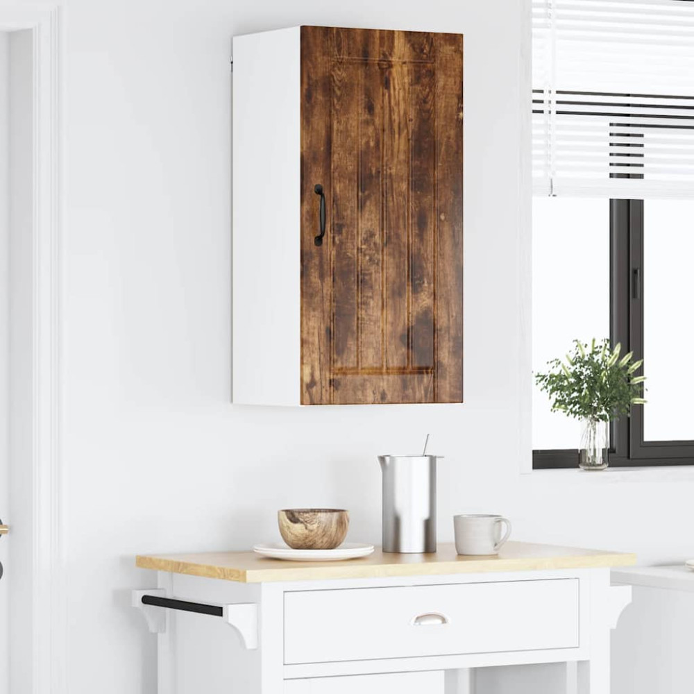 Produktbild för Väggskåp LUCCA Rökt ek 40 x 31 x 80 cm Konstruerat trä