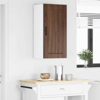 Produktbild för Väggskåp LUCCA Brun ek 40 x 31 x 80 cm Konstruerat trä