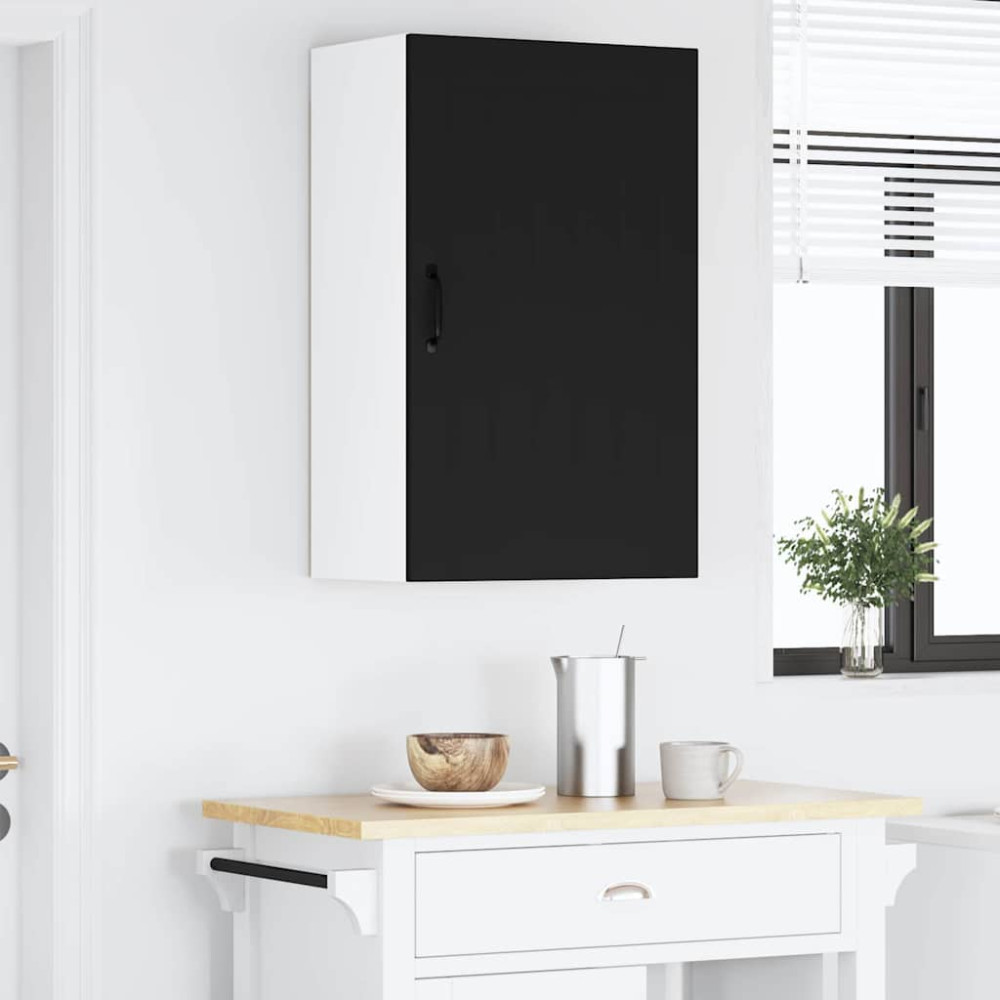 Produktbild för Väggskåp LUCCA Svart 50 x 31 x 80 cm Konstruerat trä