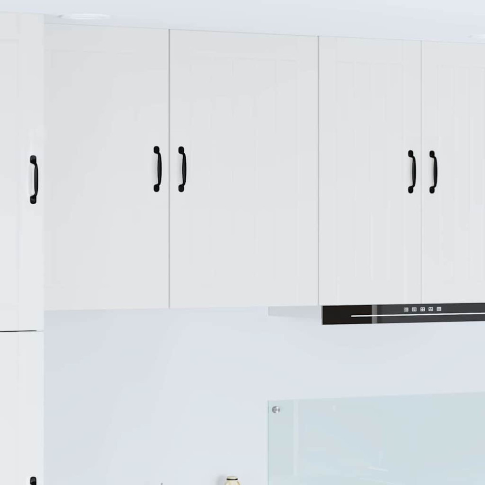 Produktbild för Väggskåp LUCCA Vit högglans 50 x 31 x 80 cm Konstruerat trä