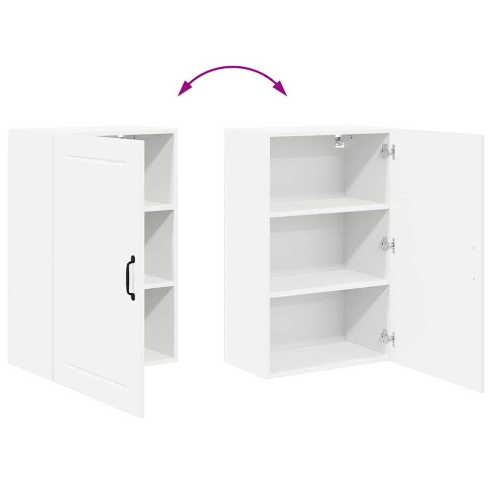 Produktbild för Väggskåp LUCCA Vit högglans 50 x 31 x 80 cm Konstruerat trä