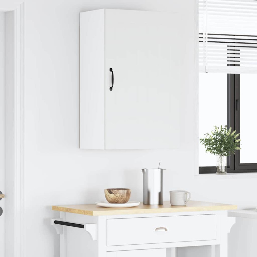 Produktbild för Väggskåp LUCCA Vit högglans 50 x 31 x 80 cm Konstruerat trä